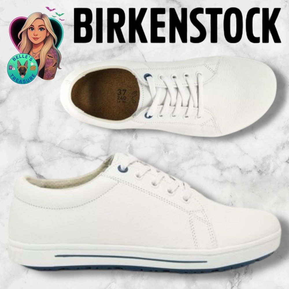 Birkenstock QO 500 NL White Leather Safety Slip Resistant Shoes Work M6 L8 EU39